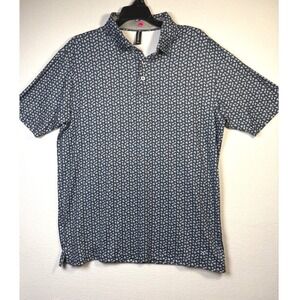 AndersonOrd Polo Shirt Mens Medium Blue Excellent Floral Performance Golf Tee